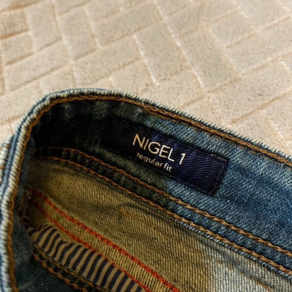 Atelier Gardeur Mens 38x34 Denim Jeans Blue Nigel Straight Medium Wash Stretch - Picture 5 of 16